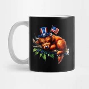 Coquette Highland Cow 4Th Of July Patriotic Animal Mug